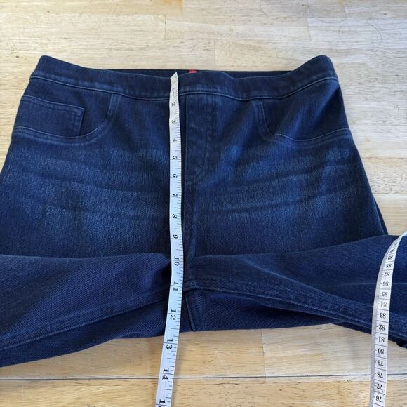 Spanx Jean-ish Capri Crop Jeggings Leggings Shaping Dark Wash 20018R Large EUC - Picture 9 of 12